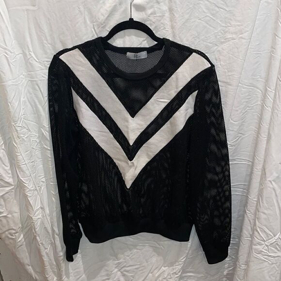 Front row shop net sweater white black size S - Picture 1 of 2